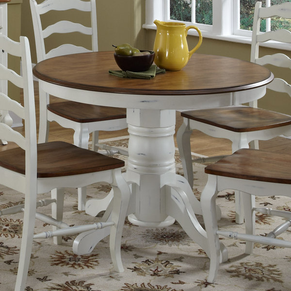 Charlton Home Anjelita 42 Solid Wood Pedestal Dining Table Reviews   Anjelita 42' Solid Wood Pedestal Dining Table 